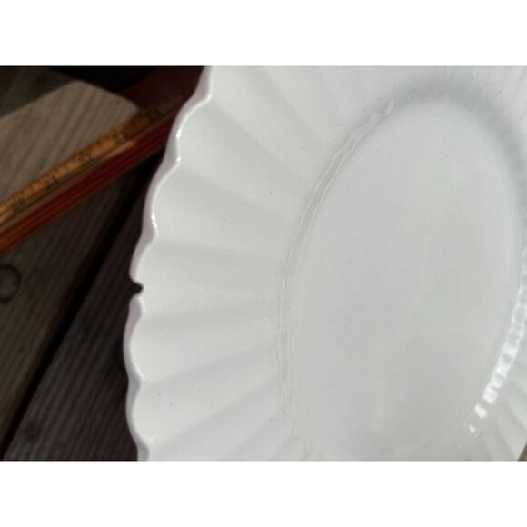 J&G Meakin Chatsworth Ironstone Dinner Plates Set Of 3 Vintage White Ribbed Desi - Picture 5 of 15